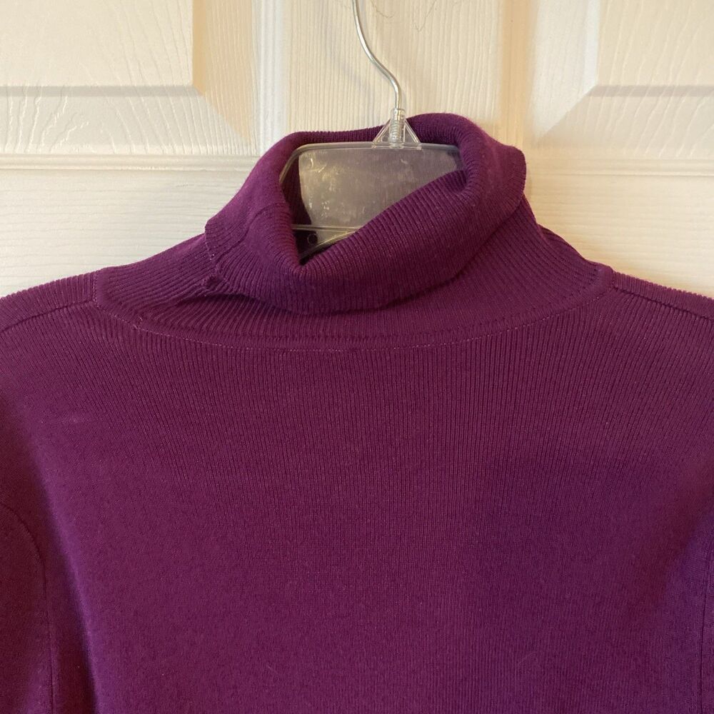 Chico’s Sweater Women’s Size 1 Purple Long Sleeve High Neck Pullover Stretch - Picture 6 of 10